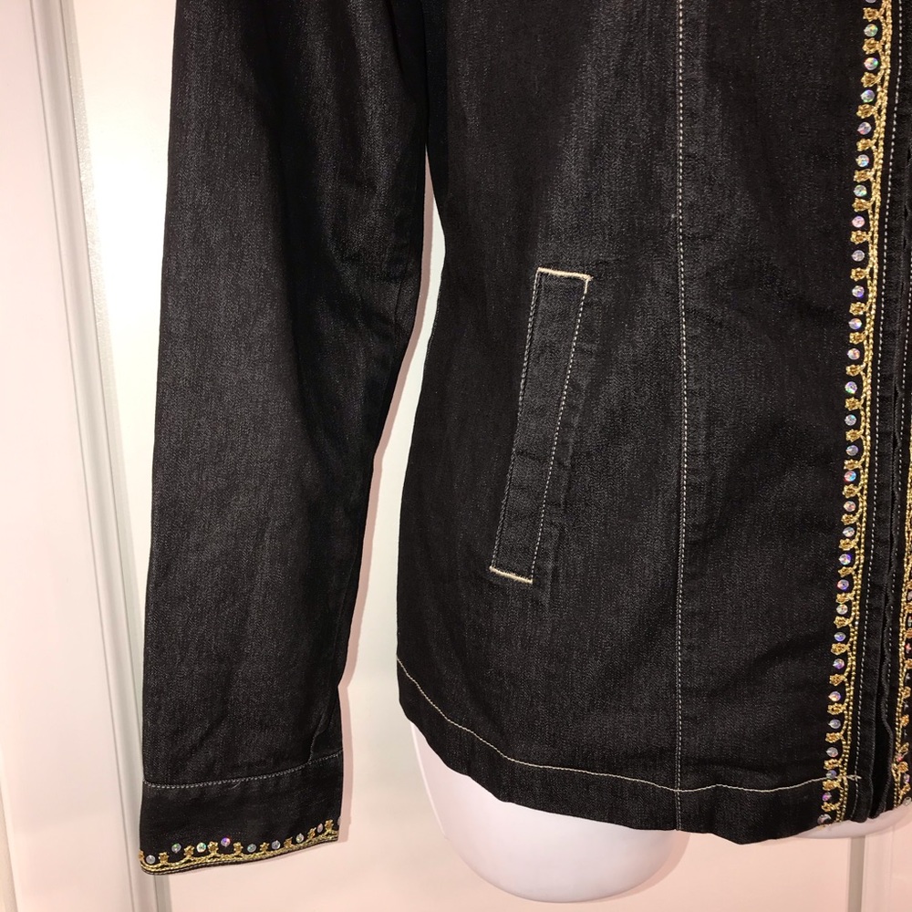 Victor Costa Embroidered Denim Jacket - Picture 7 of 13